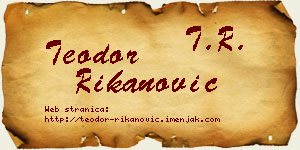 Teodor Rikanović vizit kartica